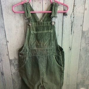Kids Green Corduroy Overalls